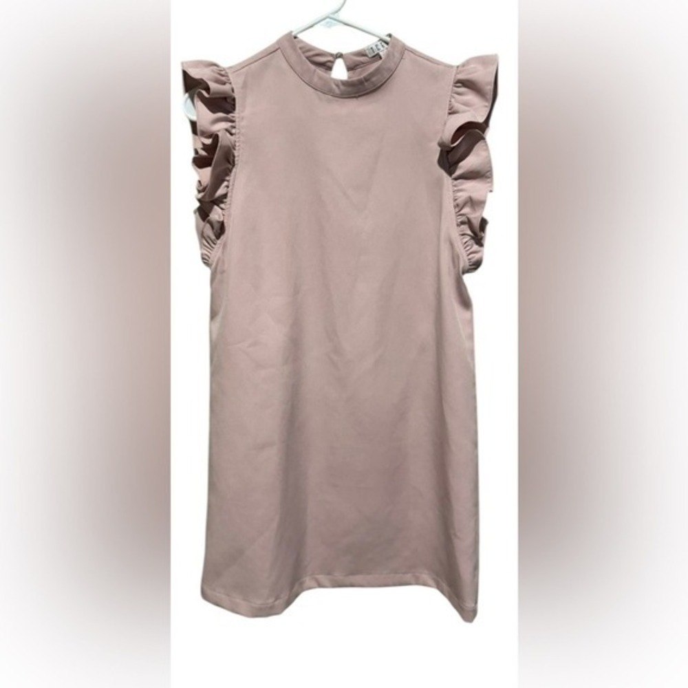 TCEC Blush Ruffle Sleeve‎ Midi Dress